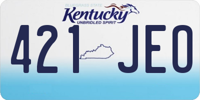 KY license plate 421JEO