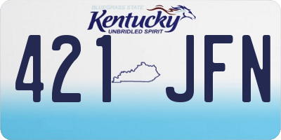 KY license plate 421JFN