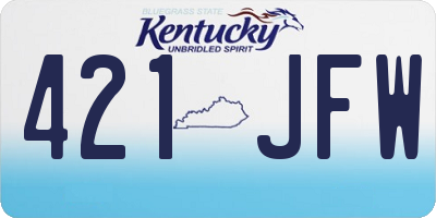 KY license plate 421JFW