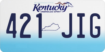 KY license plate 421JIG