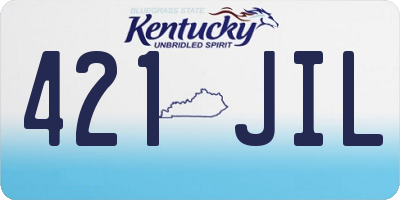 KY license plate 421JIL