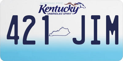KY license plate 421JIM
