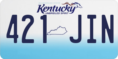 KY license plate 421JIN