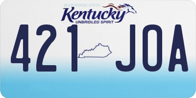 KY license plate 421JOA