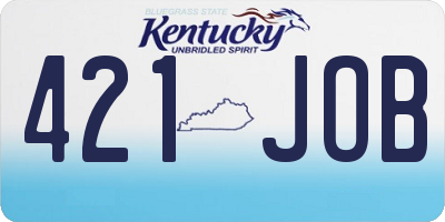 KY license plate 421JOB