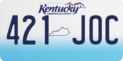 KY license plate 421JOC
