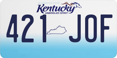 KY license plate 421JOF