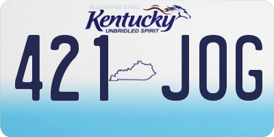 KY license plate 421JOG