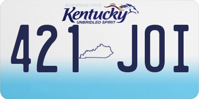 KY license plate 421JOI