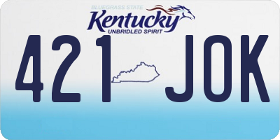 KY license plate 421JOK