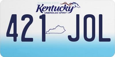KY license plate 421JOL