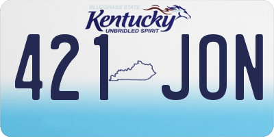 KY license plate 421JON