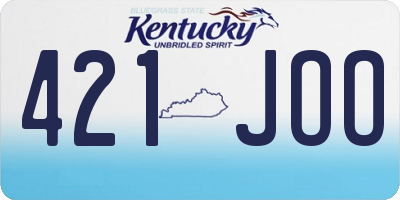 KY license plate 421JOO