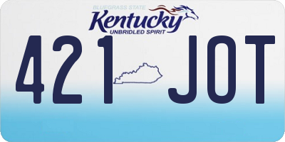 KY license plate 421JOT