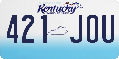 KY license plate 421JOU