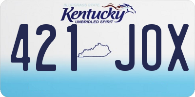 KY license plate 421JOX