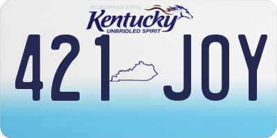 KY license plate 421JOY