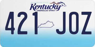 KY license plate 421JOZ