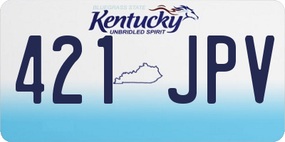 KY license plate 421JPV
