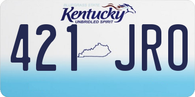 KY license plate 421JRO