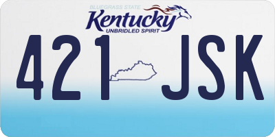 KY license plate 421JSK