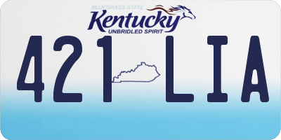 KY license plate 421LIA
