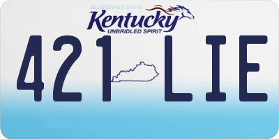 KY license plate 421LIE