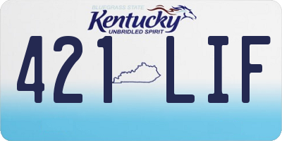 KY license plate 421LIF