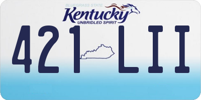KY license plate 421LII