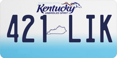 KY license plate 421LIK
