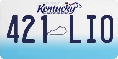 KY license plate 421LIO