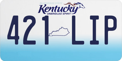 KY license plate 421LIP