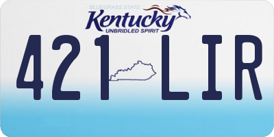 KY license plate 421LIR