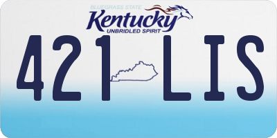 KY license plate 421LIS