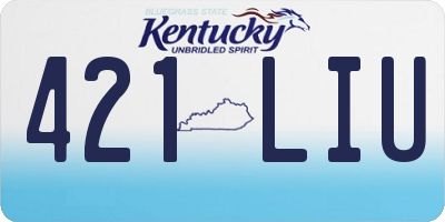 KY license plate 421LIU