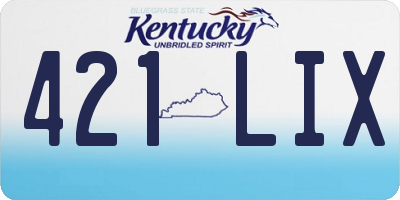 KY license plate 421LIX