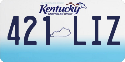 KY license plate 421LIZ