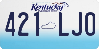 KY license plate 421LJO