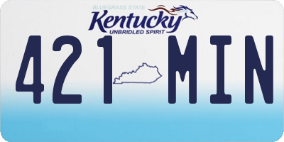 KY license plate 421MIN