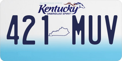 KY license plate 421MUV