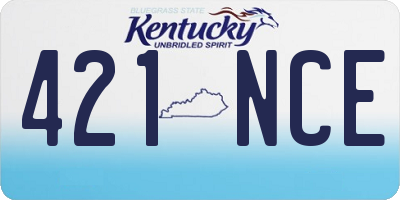 KY license plate 421NCE