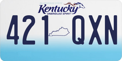 KY license plate 421QXN