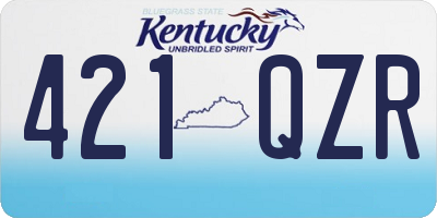 KY license plate 421QZR