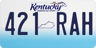 KY license plate 421RAH