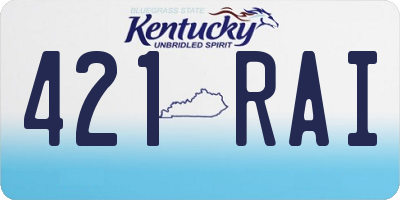 KY license plate 421RAI