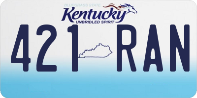 KY license plate 421RAN