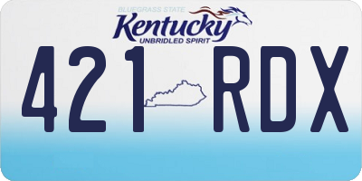 KY license plate 421RDX