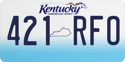 KY license plate 421RFO