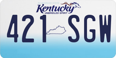 KY license plate 421SGW