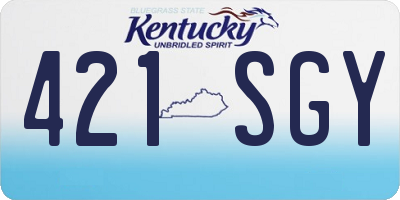 KY license plate 421SGY